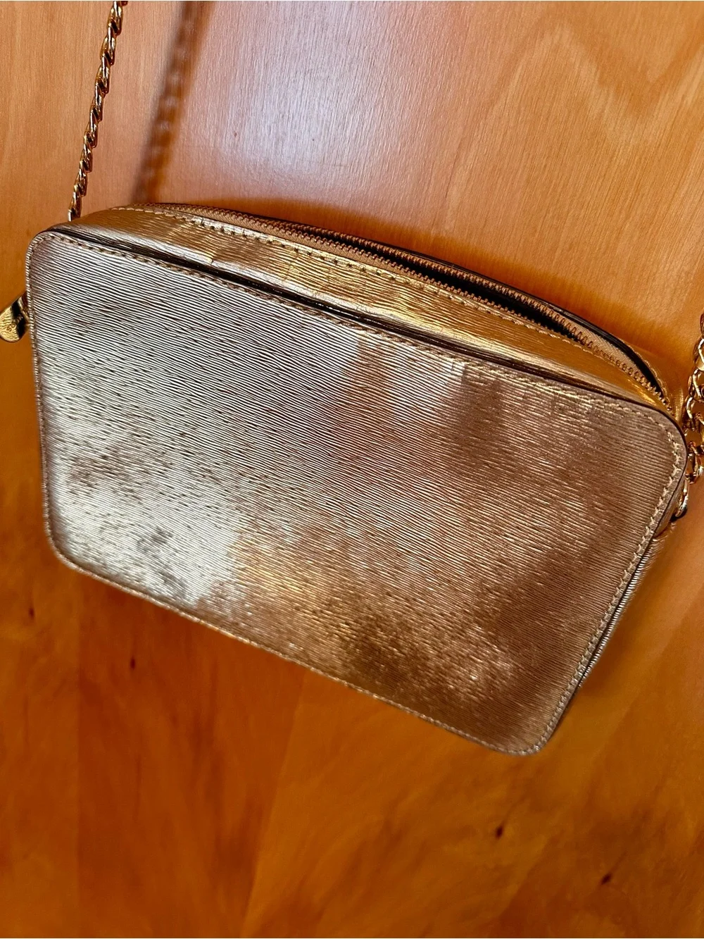 Michael Kors Rose Gold Chain Strap Crossbody Bag